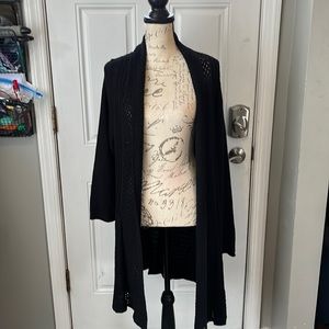 Women’s Black Plus Size Notations Cardigan 2X